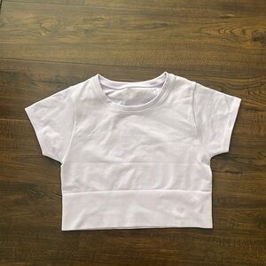 Aerie Offline Cropped Shirt - Light Purple - Small